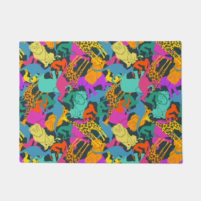 Animal Silhouettes Pattern Doormat (Front)