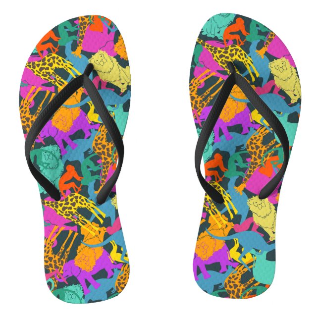 Animal Silhouettes Pattern Thongs (Footbed)