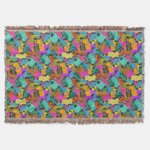 Animal Silhouettes Pattern Throw Blanket