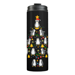 Animal Sitting in snow with Lights Christmas Santa Thermal Tumbler