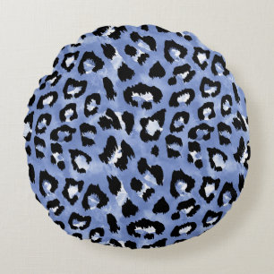 Animal Skin Allure: Watercolor Leopard Round Cushion