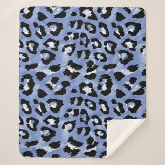 Animal Skin Allure: Watercolor Leopard Sherpa Blanket