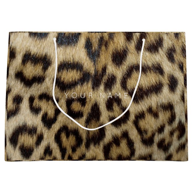 Animal Skin Brown Abstract Fur Glam Lampard VIP Large Gift Bag (Front)