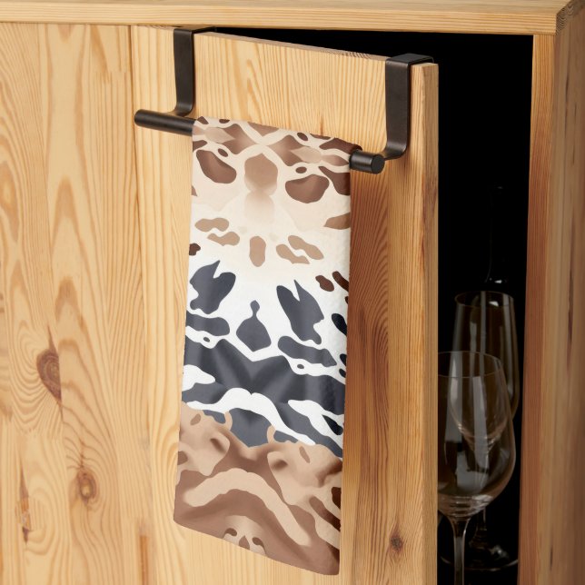 Animal Skin Cowhide print symmetrical Tea Towel (Thirds Fold)