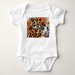 Animal skin: creative leopard pattern. baby bodysuit