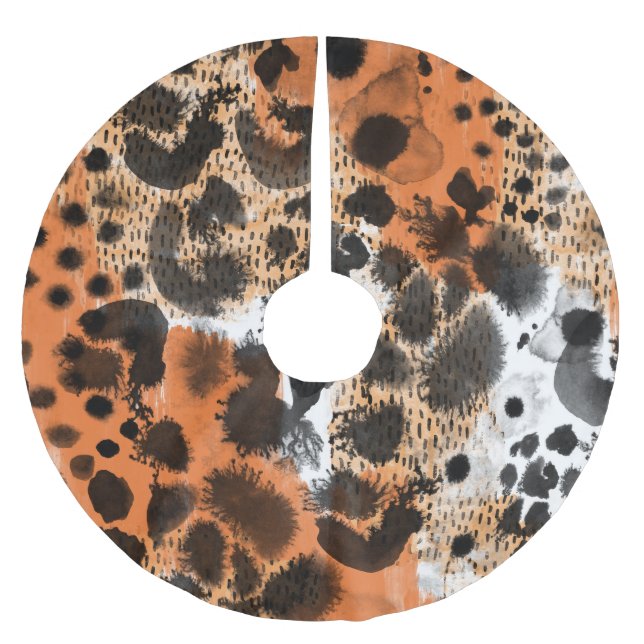 Animal skin: creative leopard pattern. brushed polyester tree skirt (Front)
