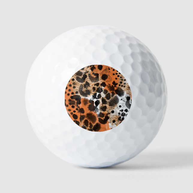 Animal skin: creative leopard pattern. golf balls (Front)
