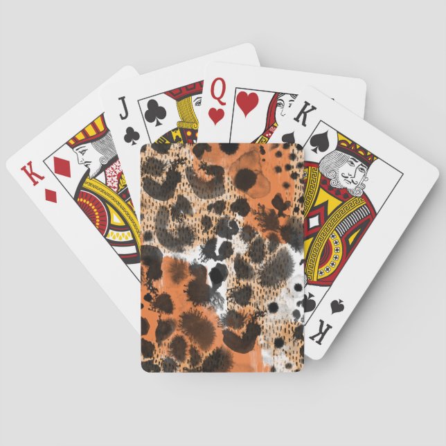 Animal skin: creative leopard pattern. playing cards (Back)