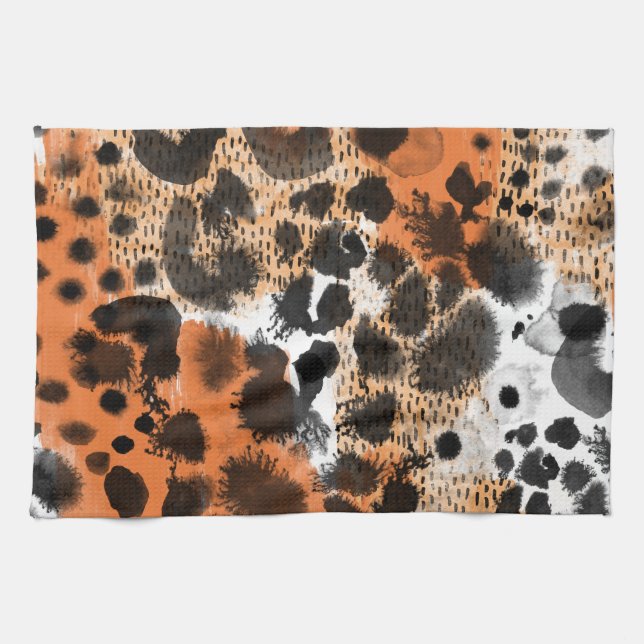 Animal skin: creative leopard pattern. tea towel (Horizontal)