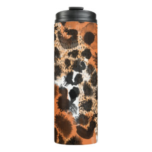 Animal skin: creative leopard pattern. thermal tumbler