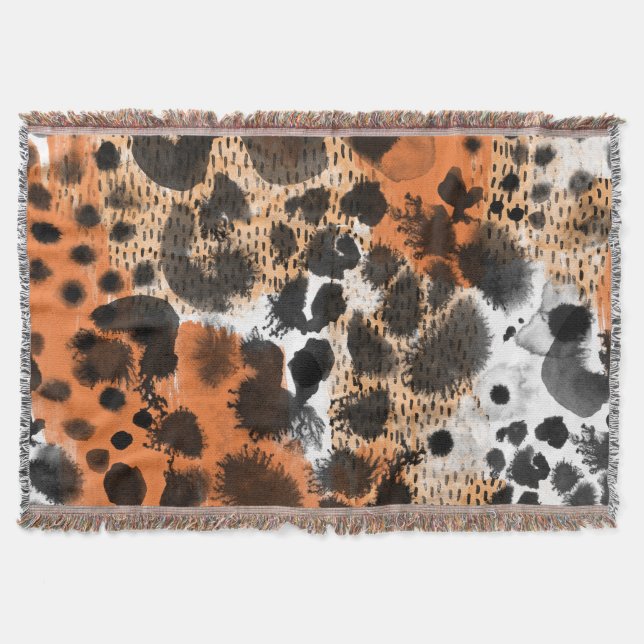Animal skin: creative leopard pattern. throw blanket (Front)