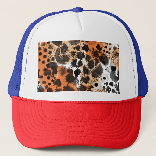 Animal skin: creative leopard pattern. trucker hat (Front)