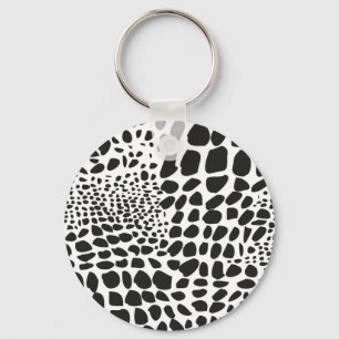 Animal Skin in Black & White Key Ring