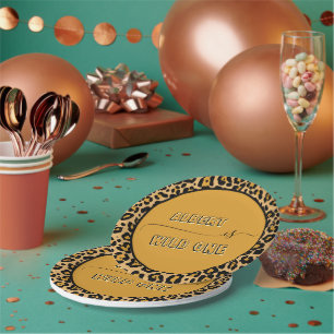 Animal Skin Leopard Spot Wild One  Paper Plate
