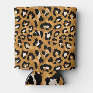 Animal skin leopard: watercolor pattern. can cooler
