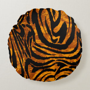 Animal Skin Pattern. The fabric Abstract with Tige Round Cushion