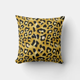 Animal Skin, Watercolor Leopard Seamless. Cushion