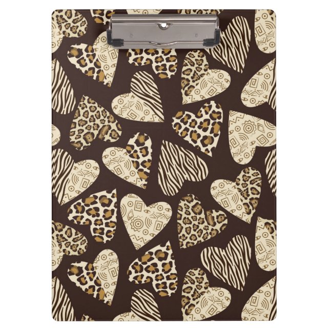 Animal skin with hearts clipboard (Front)