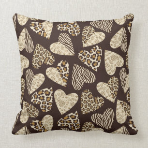 Animal skin with hearts cushion