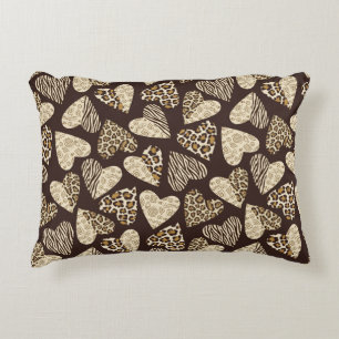 Animal skin with hearts decorative cushion