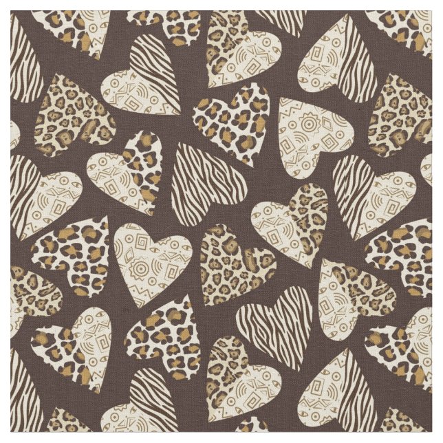 Animal skin with hearts fabric (Close Up)