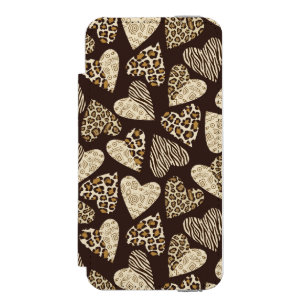 Animal skin with hearts incipio watson™ iPhone 5 wallet case