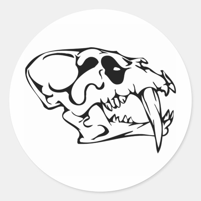 Animal Skull Classic Round Sticker (Front)