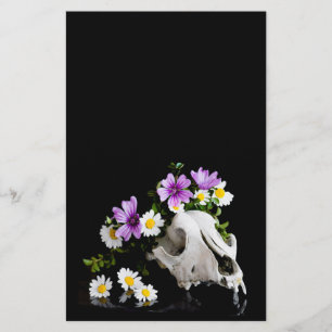 Animal skull with a wreath of wild flower flyer