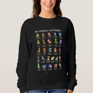 Animal Species Alphabet A Z Abc Animal Sweatshirt