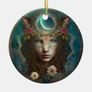 Animal Spirit Mystical Fantasy Art Ceramic Ornament