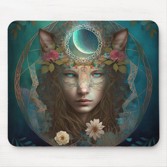 Animal Spirit Mystical Fantasy Art Mouse Pad (Front)