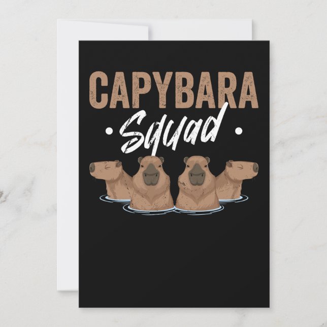 Animal Squad Rodent Capybara Invitation (Front)