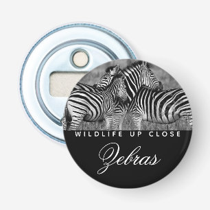 Animal Stripe Black White Wildlife up Close Bottle Opener