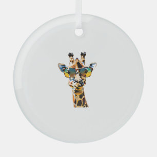animal sunglasses giraffe with sunglasses   glass tree decoration