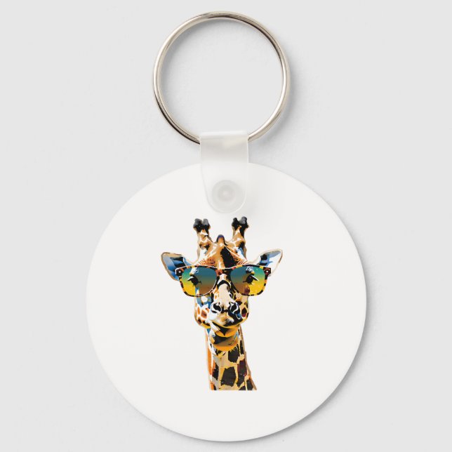 animal sunglasses giraffe with sunglasses   key ring (Front)
