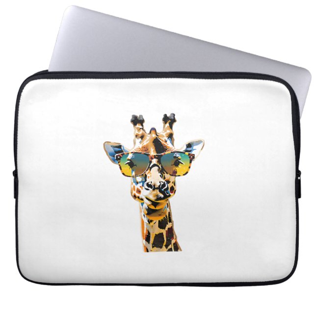 animal sunglasses giraffe with sunglasses   laptop sleeve (Front)