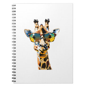 animal sunglasses giraffe with sunglasses   notebook