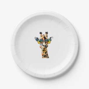 animal sunglasses giraffe with sunglasses   paper plate