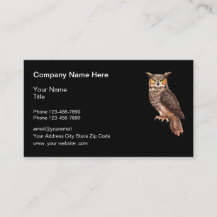 Animal Theme Owl Nature Business Card