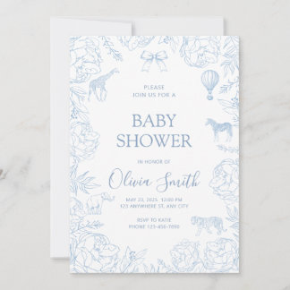 Animal Themed Baby Shower Invitation Baby Boy Girl