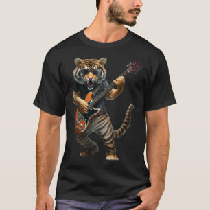 Animal Tiger  Guitar  Tiger Playing Electric Guita T-Shirt