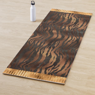 Animal Tiger Print Gold Elegant Metallic Glam Yoga Mat