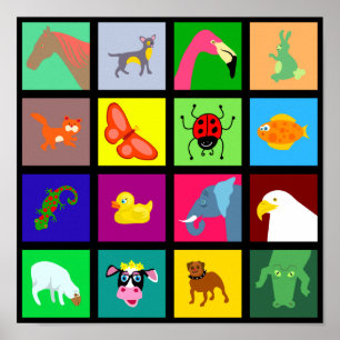 Animal Tile Wallpaper Poster