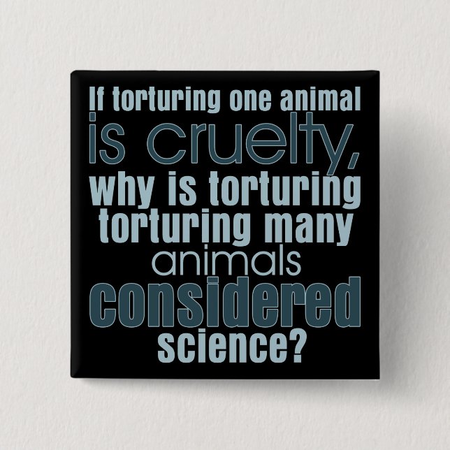 Animal Torture 15 Cm Square Badge (Front)