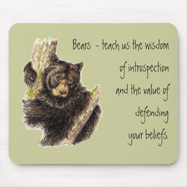 Animal Totem, Bears Nature, Spirit Guide Mouse Pad (Front)