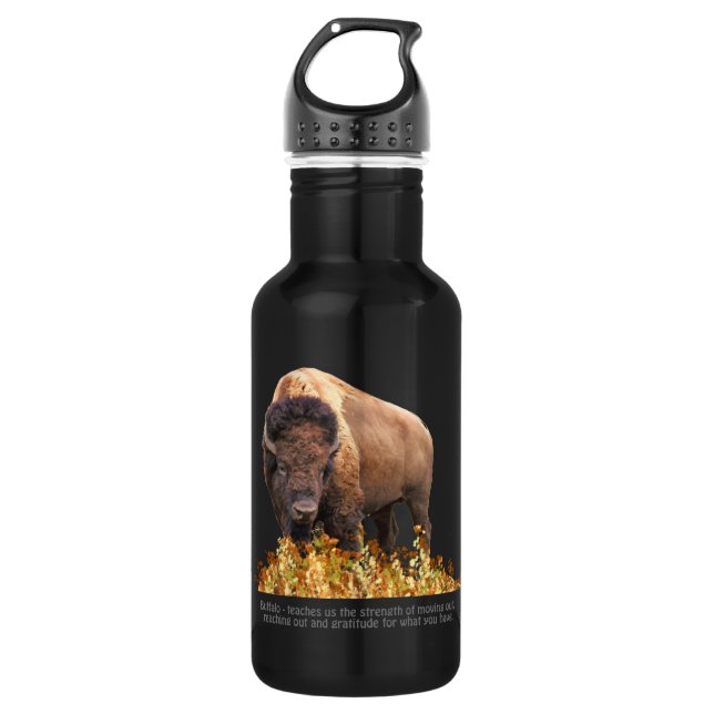 Animal Totem Spiritual, Bison, Buffalo Inspiration 532 Ml Water Bottle (Front)