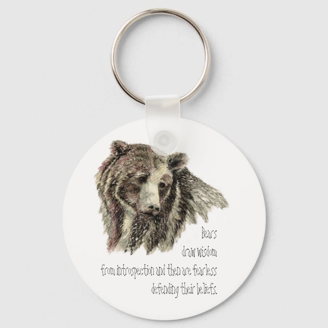 Animal Totem, Spiritual, Inspiration Encouragement Key Ring (Front)