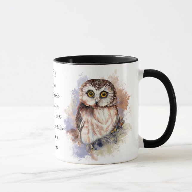 Animal Totem, Spiritual, Inspiration Owl Bird Mug (Right)