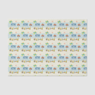 Animal Toy Train Car and Aeroplane on Stripes Tissue Paper
