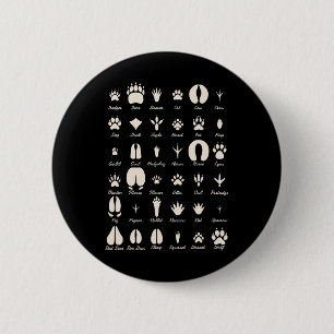 Animal Track S Common Animals And Wildlife Tracks 6 Cm Round Badge